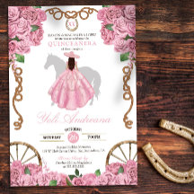 Baby Pink Roses Western Charro Quinceanera