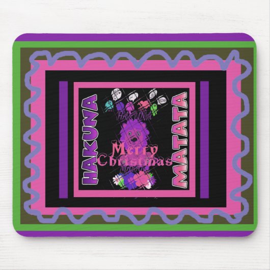 Baby pink Schöne frohe Weihnachten Hakuna Matata Mousepad (Vorne)