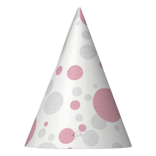 BABY Pink & Silver Polka Dot Couture Partyhütchen (Links)