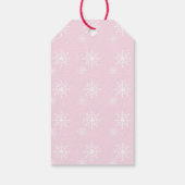 Baby Pink Snowflake Print Frohe Weihnachten Geschenkanhänger (Rückseite)