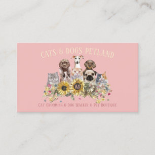 Baby Pink Sonnenblume Hundeausführer Katzenpflege Visitenkarte