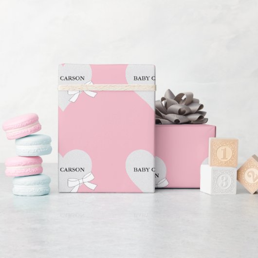 Baby Pink Sprinkle Dusche Party Personalisiert Geschenkpapier (Babyparty)