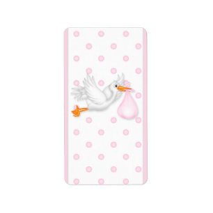 Baby Pink Stork Hersheys Miniatur Bonbonverpackung Adressaufkleber
