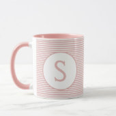 Baby Pink Stripe Monogram Tasse (Links)
