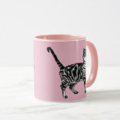 Baby Pink Tabby Cats Whimsical Art Tasse (VorderseiteRechts)