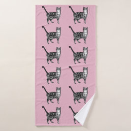 Baby Pink Tabby Katze Katzen Giro del Malcantone Badehandtuch
