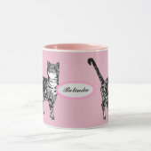 Baby Pink Tabby Katzen Art Girls Tasse (Zentrum)