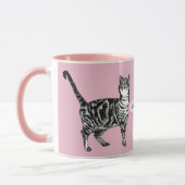 Baby Pink Tabby Katzen Art Girls Tasse (Links)