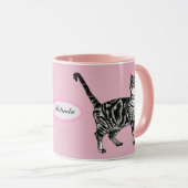 Baby Pink Tabby Katzen Art Girls Tasse (VorderseiteRechts)