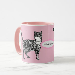Baby Pink Tabby Katzen Art Tiermädchen Name Tasse