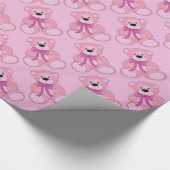 Baby Pink Teddy Bear Muster Wrapping Paper Geschenkpapier (Ecke)