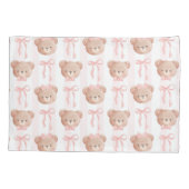 Baby Pink Teddy Bears und Bows Kissenbezug (Rückseite)