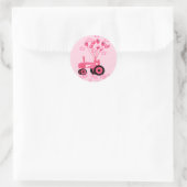 Baby Pink Traktor mit Balloons Stickers (Tasche)