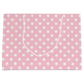 Baby Pink und White Polka Dot Große Geschenktasche Geschenktüte (Vorderseite)