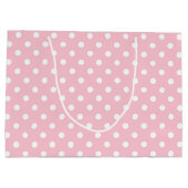 Baby Pink und White Polka Dot Große Geschenktasche Große Geschenktüte (Rückseite)