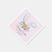 Baby Pink Wasserfarbe Blume Sonniges Osterfest Serviette (Ecke)