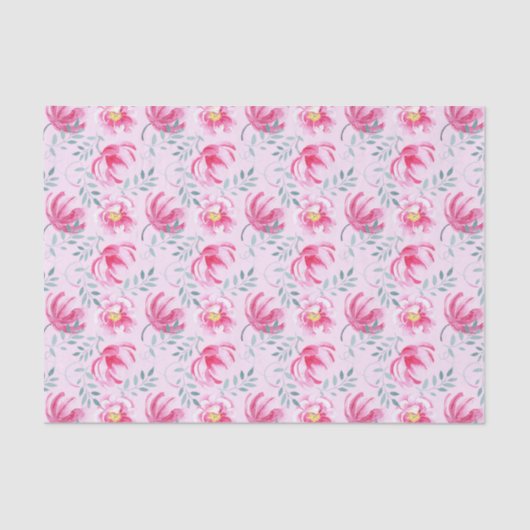 Baby Pink Watercolor Englische Rose Seidenpapier (Vorderseite)