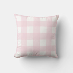 Baby Pink Weiß Extra Grosser Gingham. Dekokissen