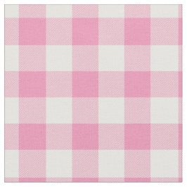 Baby Pink & White Gingham Plaid Stoff