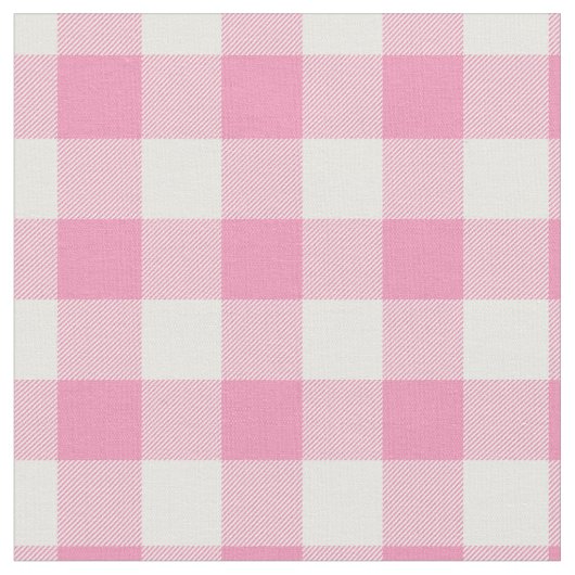 Baby Pink & White Gingham Plaid Stoff (Nahaufnahme)