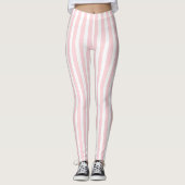 Baby Pink & White Stripe Leggings (Vorderseite)