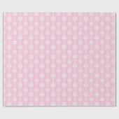 Baby Pink & White Weihnachtsschneeflocken Muster Geschenkpapier (Flach)