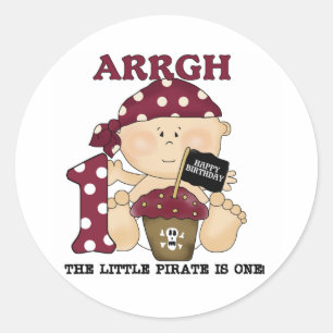 Baby Pirate 1. Geburtstag Tshirts und Geschenke Runder Aufkleber