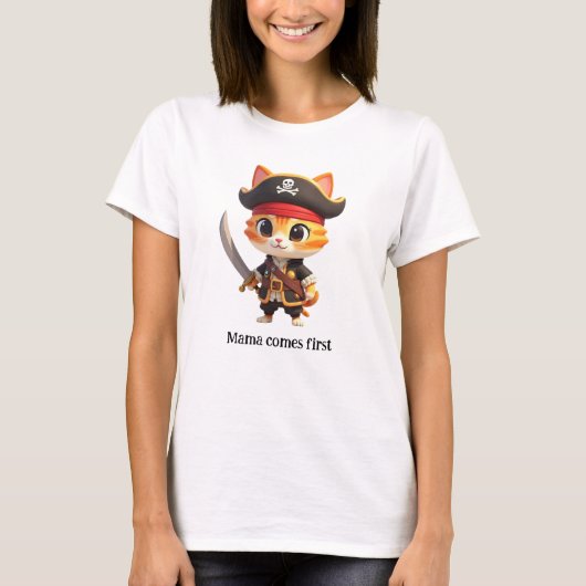 Baby Pirate Cat T-Shirt (Vorderseite)