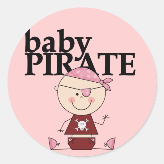 Baby Pirate - Girl Tshirts und Geschenke Runder Aufkleber (Vorderseite)