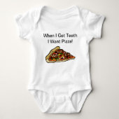Baby-Pizza-Shirt - wenn ich Zähne erhalte, die ich Baby Strampler (Vorderseite)