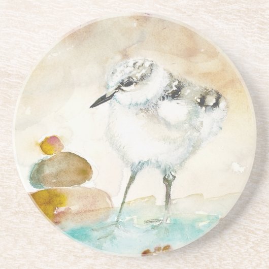 Baby Plover Round Sandstone Untersetzer (Vorne)