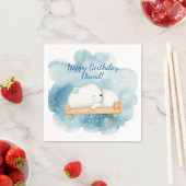 Baby Polar Bären Schlafen Geburtstagsparty Serviette (Beispiel)