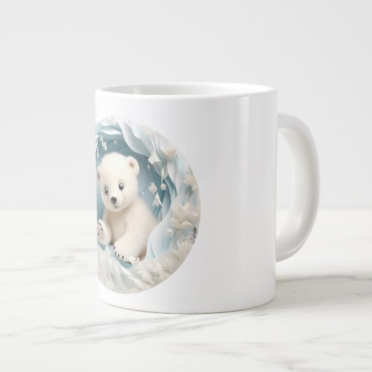Baby Polar Bear Christmas Jumbo-Tasse (Vorderseite Rechts)