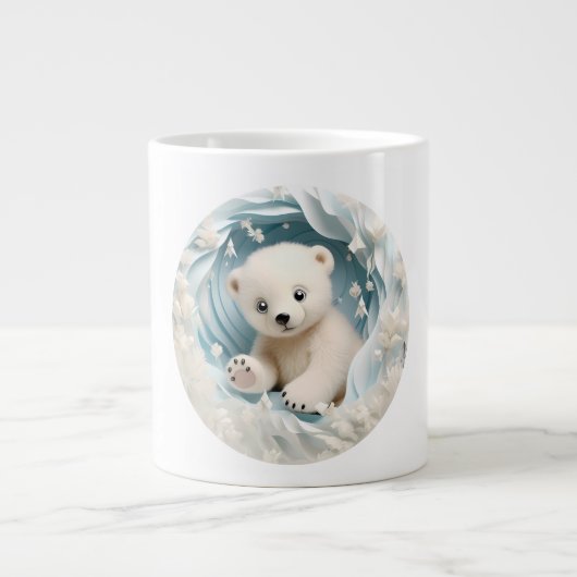 Baby Polar Bear Christmas Jumbo-Tasse (Vorderseite)