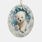 Baby Polar Bear Christmas Keramik Ornament (Rechts)