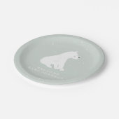 Baby Polar Bear Cub Blue Winter Baby Dusche Pappteller (Schrägansicht)