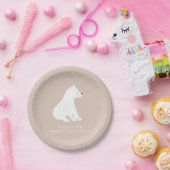 Baby Polar Bear Cub Pink Winter Baby Dusche Pappteller (Party)