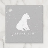 Baby Polar Bear Cub Winter Gray Baby Shower Geschenkanhänger (Vorderseite)