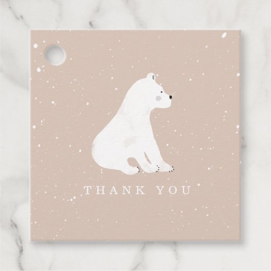Baby Polar Bear Cub Winter Pink Baby Dusche Geschenkanhänger (Vorderseite)