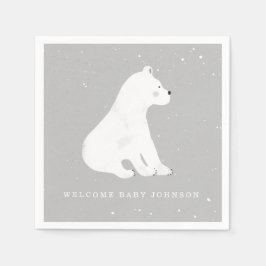Baby Polar Bear Gray Winter Baby Dusche Serviette