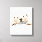 Baby Polar Bear In the Snow Nursery art canvas Leinwanddruck (Vorderseite)