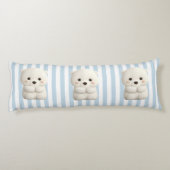 Baby Polar Bear on Stripes Seitenschläferkissen (Rückseite)