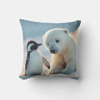 Baby Polar Bear und Pinguin Kissen Kissen