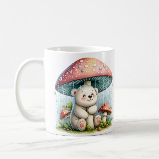 Baby Polar Bear unter Pilzschirm Kaffeetasse (Links)
