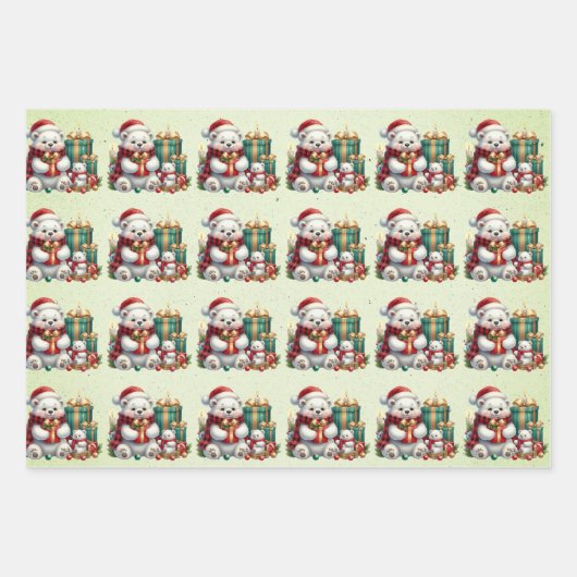 Baby Polar Bears Weihnachtskids Geschenkpapier Set (Vorderseite 2)