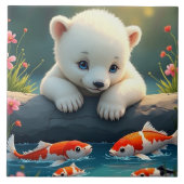 Baby Polarbear Fliese (Vorderseite)