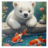 Baby Polarbear Fliese (Vorderseite)