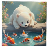 Baby Polarbear Fliese (Vorderseite)