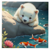 Baby Polarbear Fliese (Vorderseite)