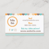 Baby Polka Dots Business Card Visitenkarte (Rückseite)